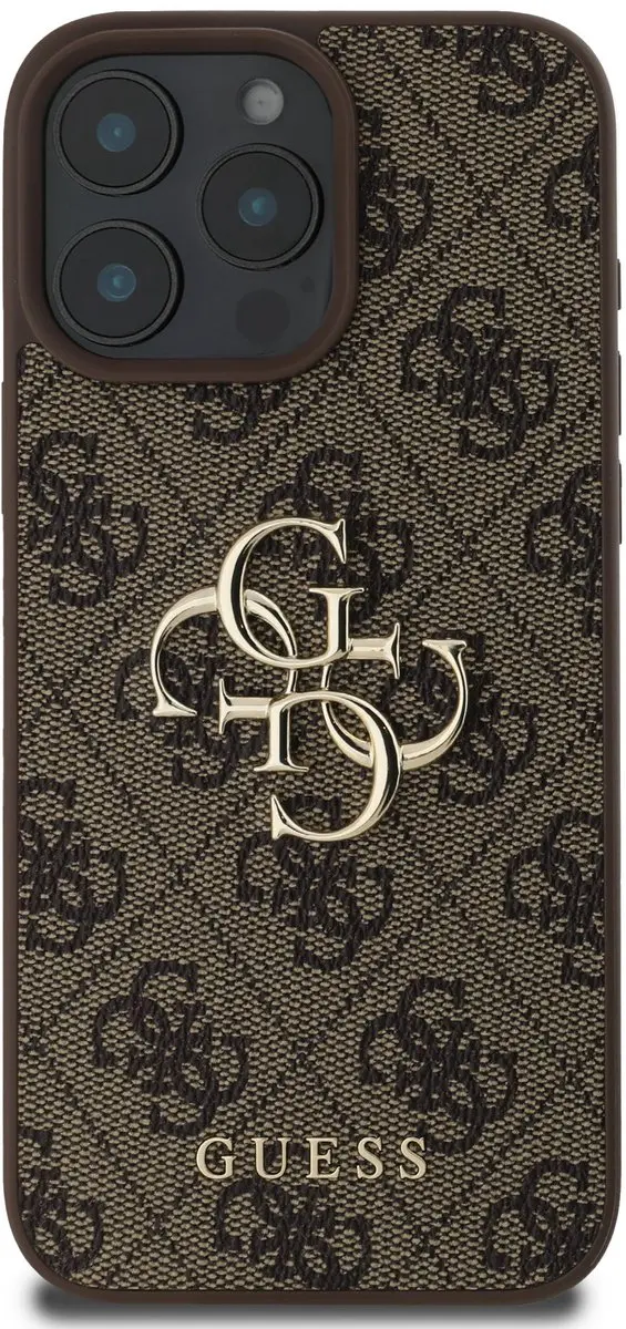 GUESS Metal Logo Hoesje iPhone 16 Pro Max - Bruin - MPN 12043