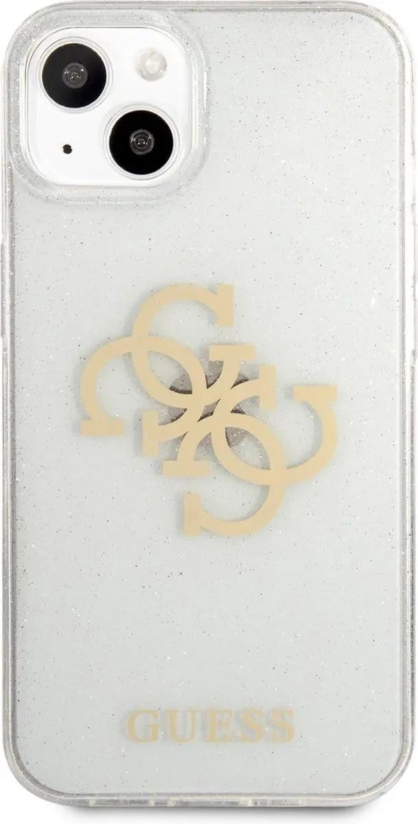 GUESS Glitters Backcase iPhone 13 Mini - Transparant