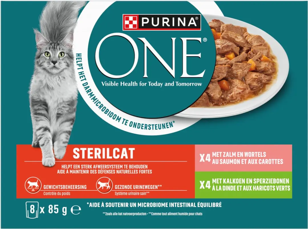 Purina ONE Sterilcat Natvoer Zalm & Kalkoen - 40x85g