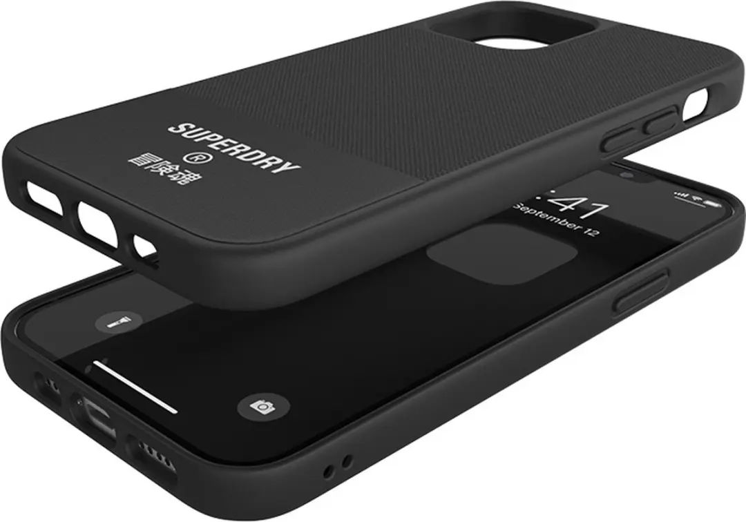 Superdry Moulded Case Canvas iPhone 12 Pro Max 42586 - Zwart