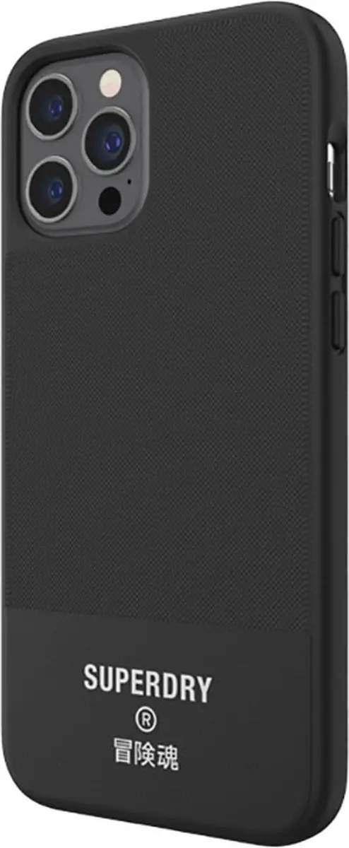 Superdry Moulded Case Canvas iPhone 12 Pro Max 42586 - Zwart