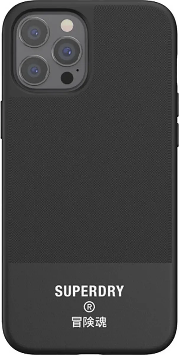 Superdry Moulded Case Canvas iPhone 12 Pro Max 42586 - Zwart