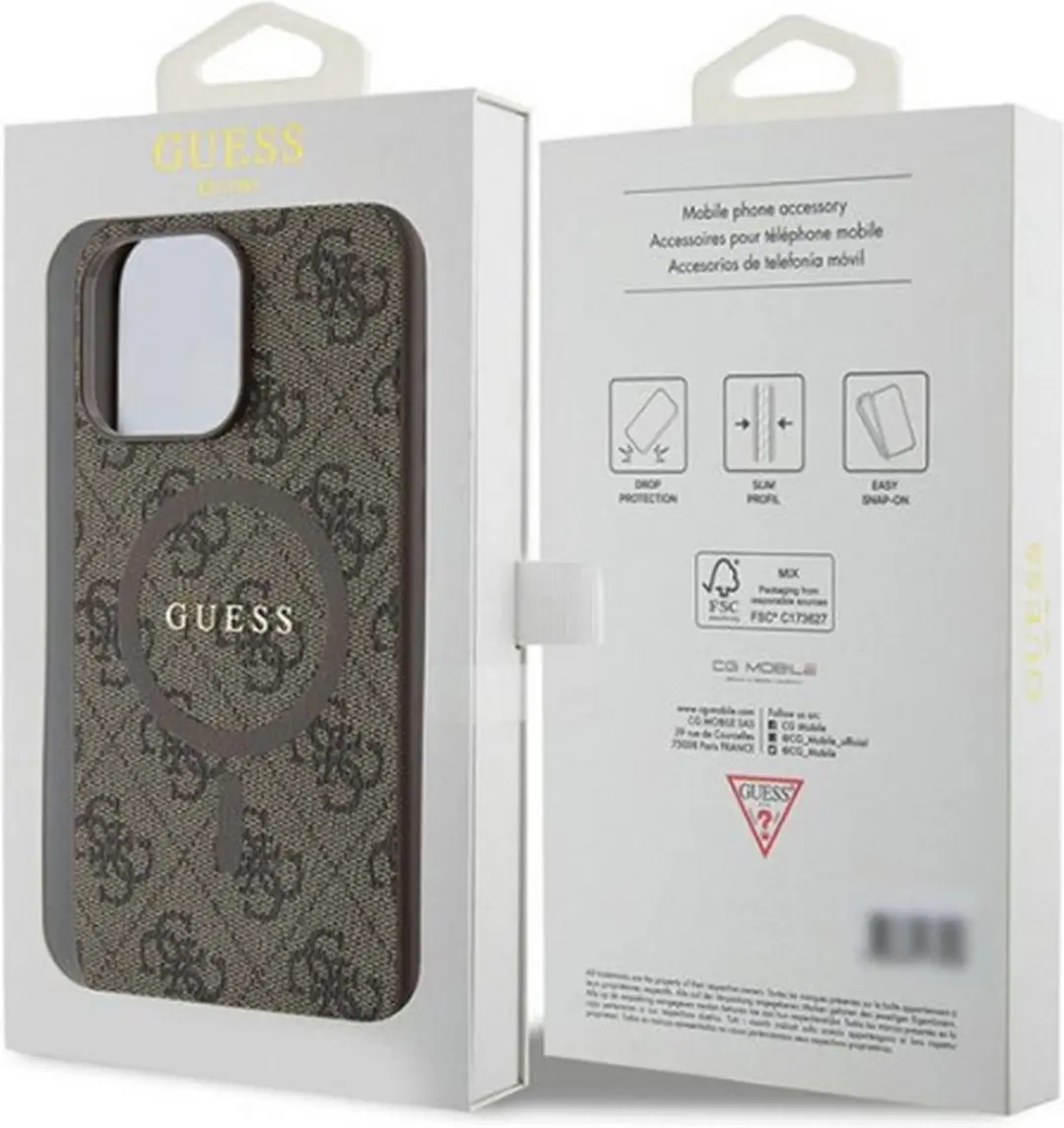 GUESS 4G Colored Ring Back Case - iPhone 14 Pro - Bruin