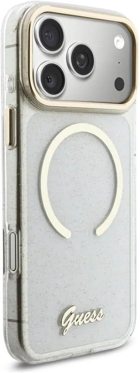 Guess IML Glitter Script Backcover 14657 - iPhone 17 Pro Max - MagSafe - Transparant