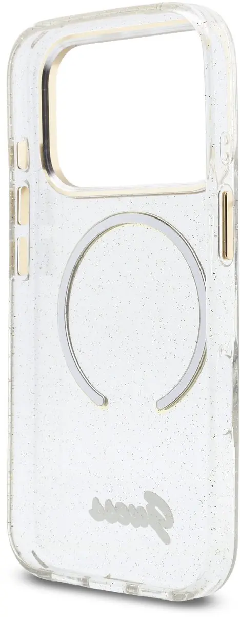 Guess IML Glitter Script Backcover 14657 - iPhone 17 Pro Max - MagSafe - Transparant