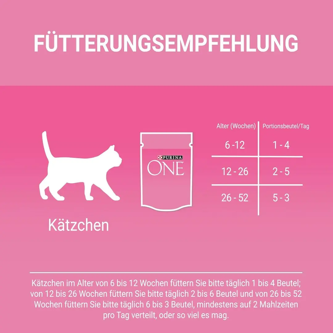 Purina ONE Junior Kittenvoer Nat - Zalm & Wortelen - 4x85g