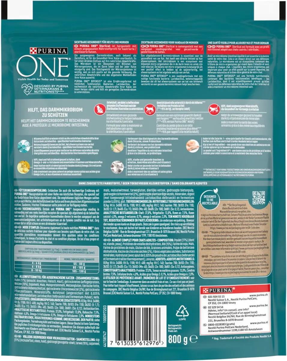 Purina ONE Adult Sterilcat Kip - Tarwe 800g