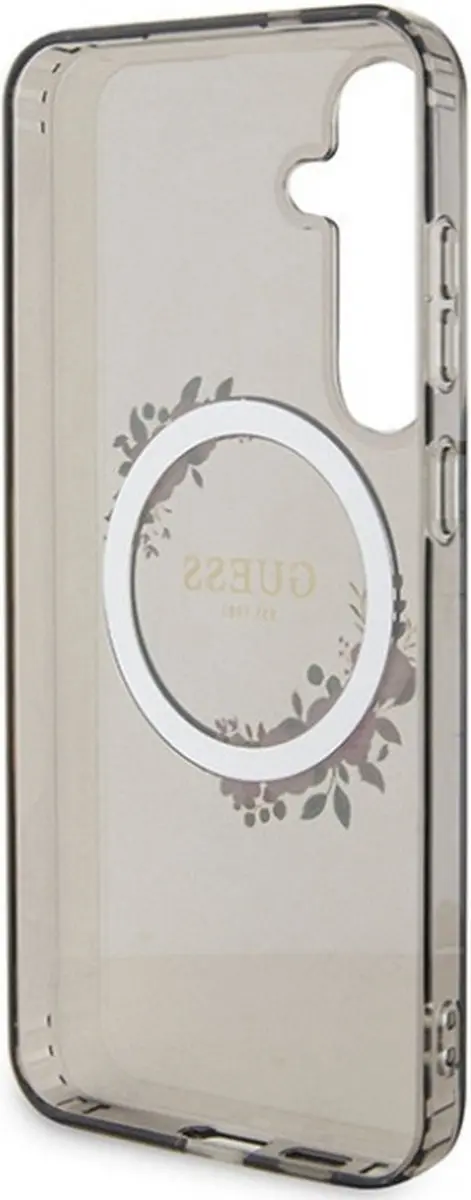 GUESS Flowers Wreath Back Case MagSafe - Zwart - afbeelding 2 van 4