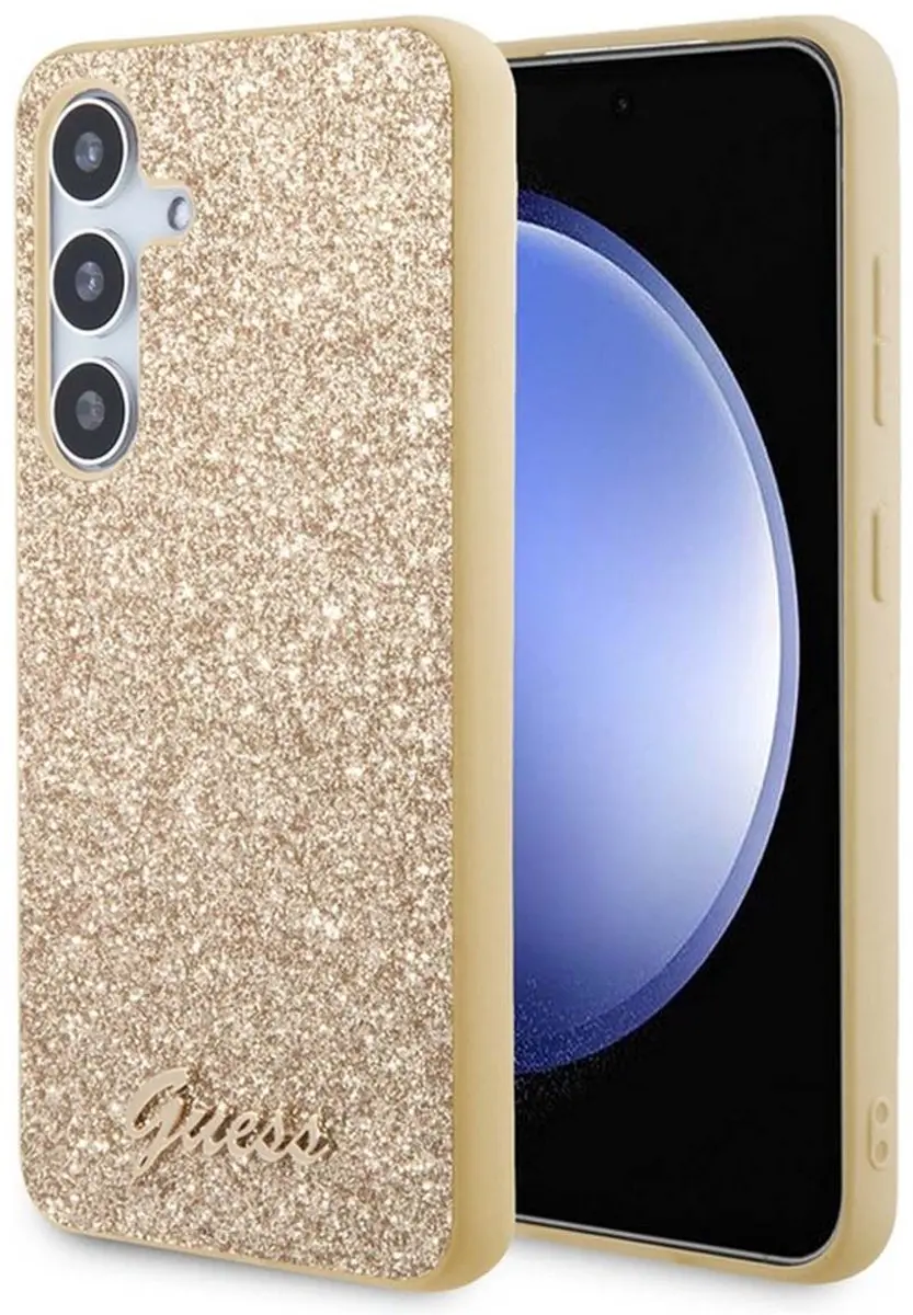 GUESS Glitter Back Case Samsung Galaxy S24 - Goud