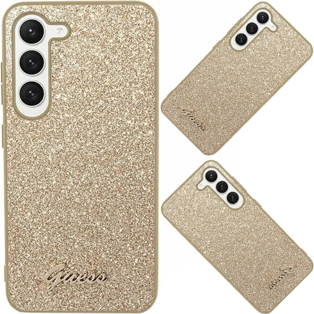 GUESS Glitter Back Case Samsung Galaxy S24 - Goud