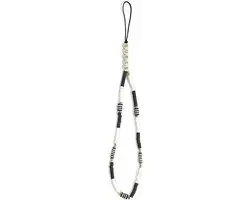 GUESS Heishi Beads Telefoonhangertje - Zwart/Wit