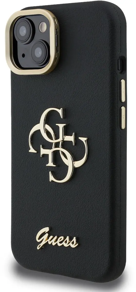 GUESS 4G Logo iPhone 15 Hoesje - Zwart
