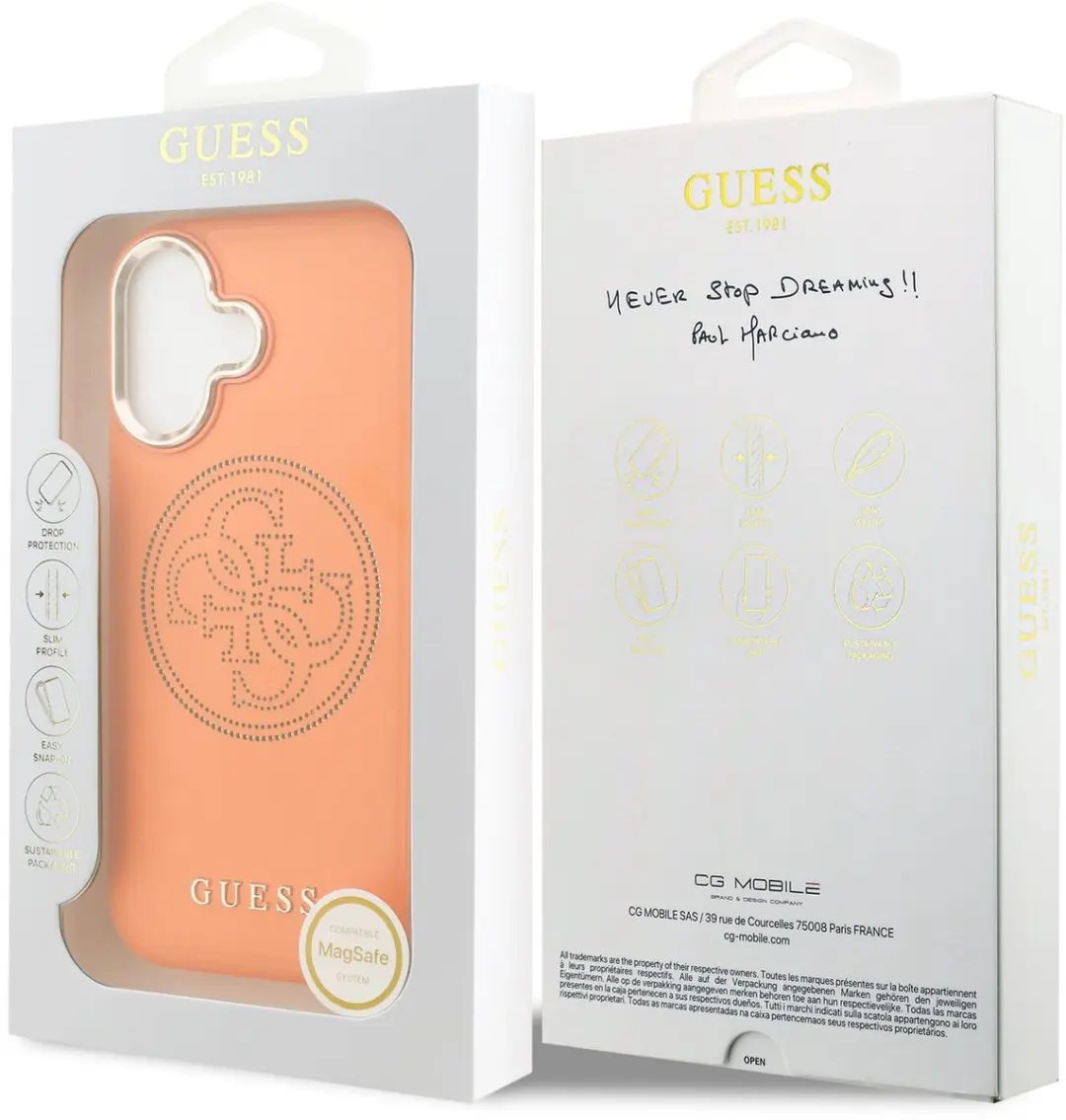 GUESS Telefoonhoesje iPhone 17 MagSafe - Oranje