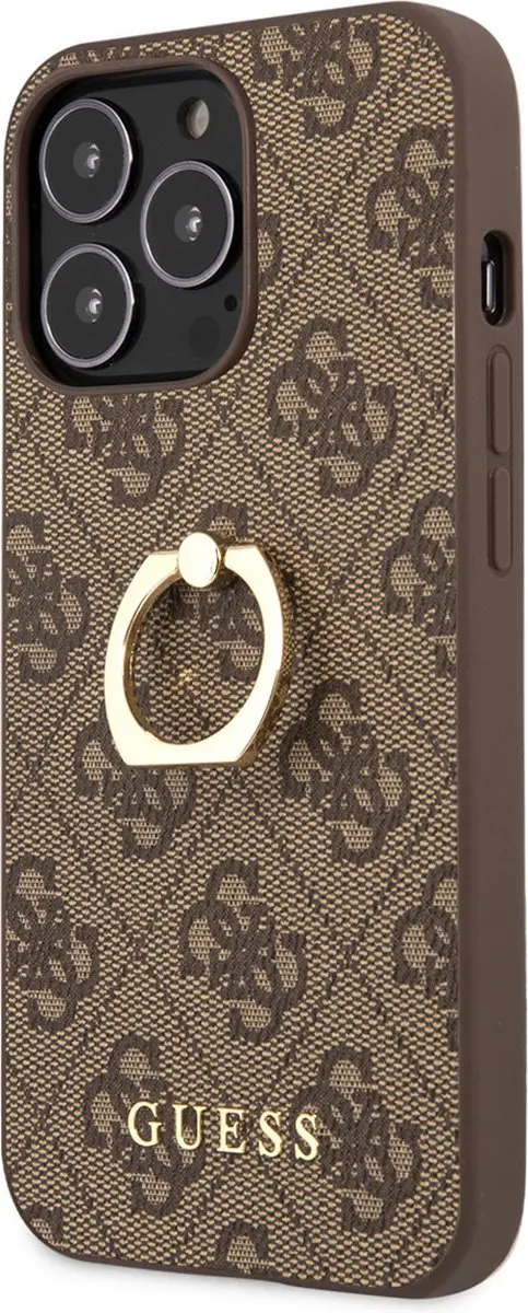 Guess Hoesje iPhone 13 Pro Max - Bruin - Ringhouder - MagSafe