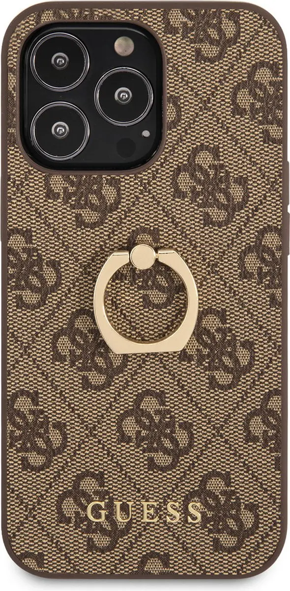 Guess Hoesje iPhone 13 Pro Max - Bruin - Ringhouder - MagSafe