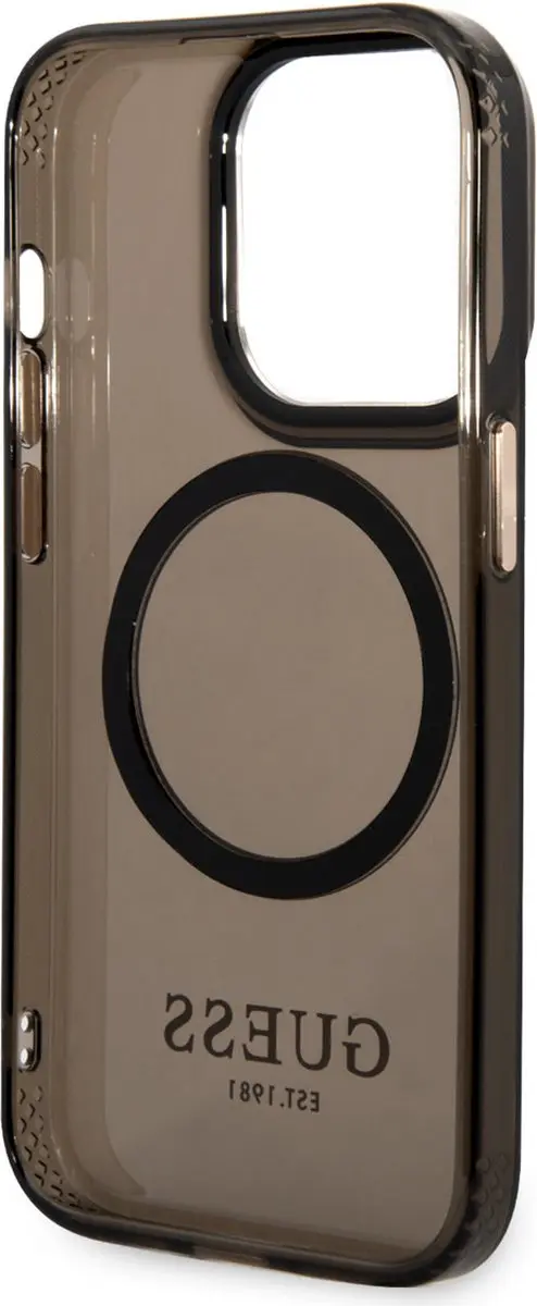 GUESS iPhone 14 Pro Max Hardcase - Magsafe - Zwart - Transparant