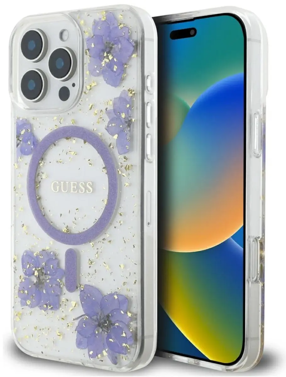 GUESS Backcover iPhone 16 Pro Max - Paars - MagSafe