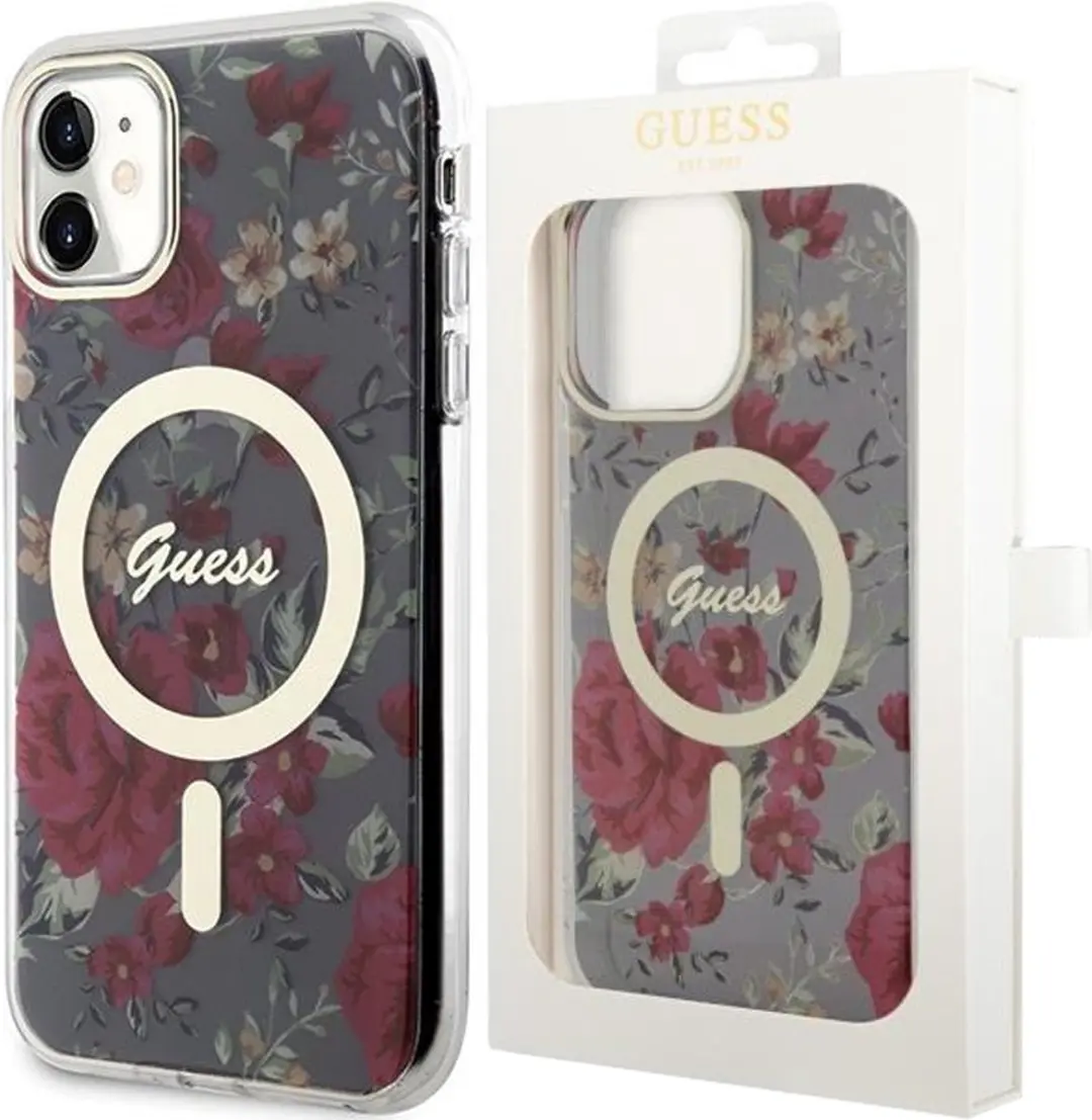 GUESS Flower Back Case MagSafe iPhone 11