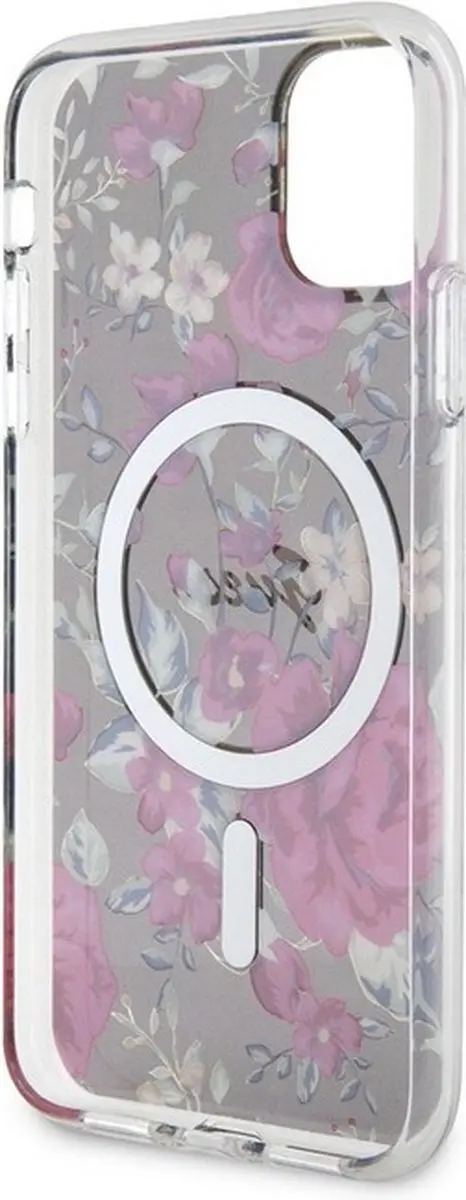 GUESS Flower Back Case MagSafe iPhone 11 - Khaki