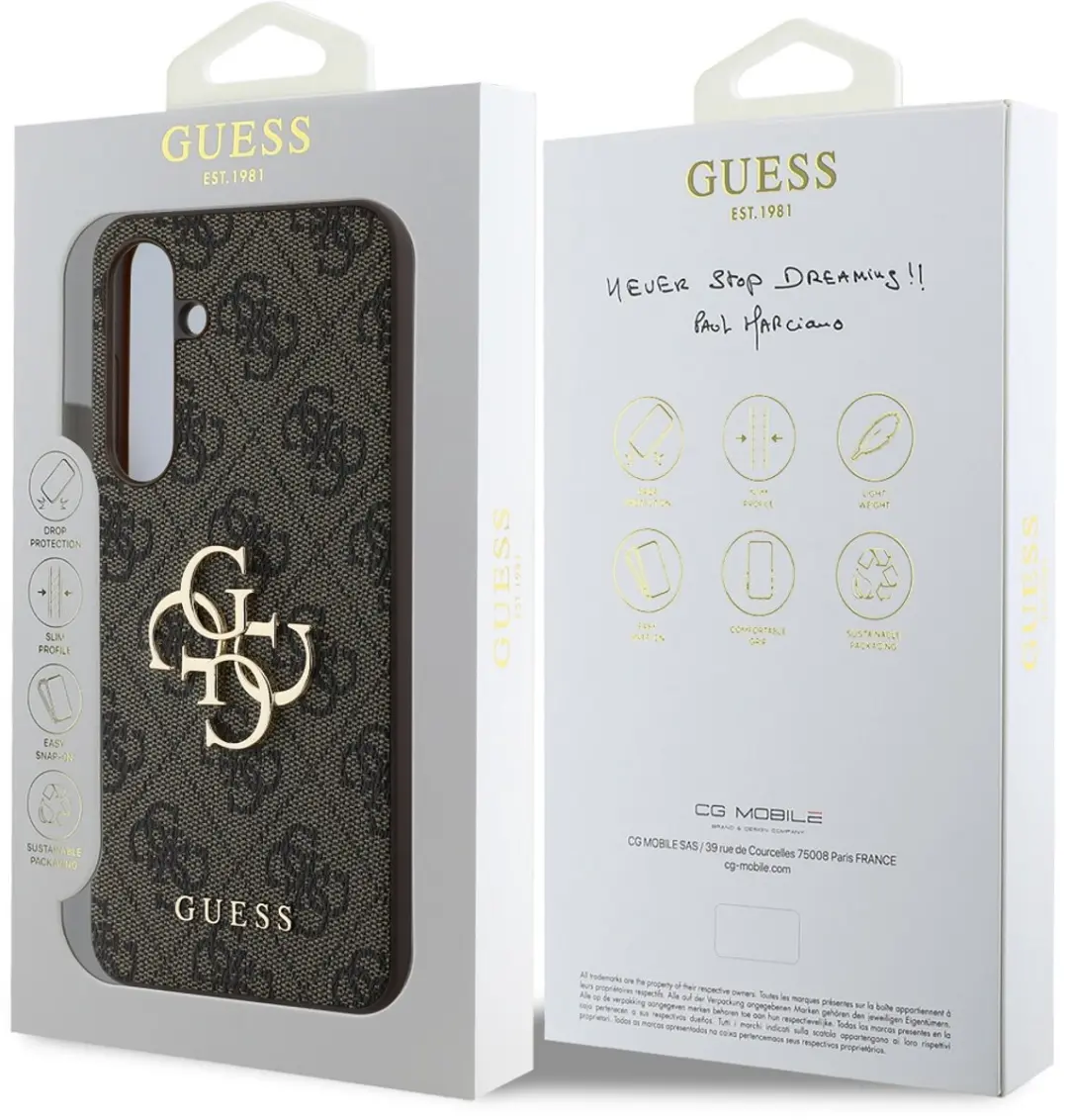 GUESS 4G Metal Logo Back Case - Samsung Galaxy S24 FE - Bruin - afbeelding 6 van 6