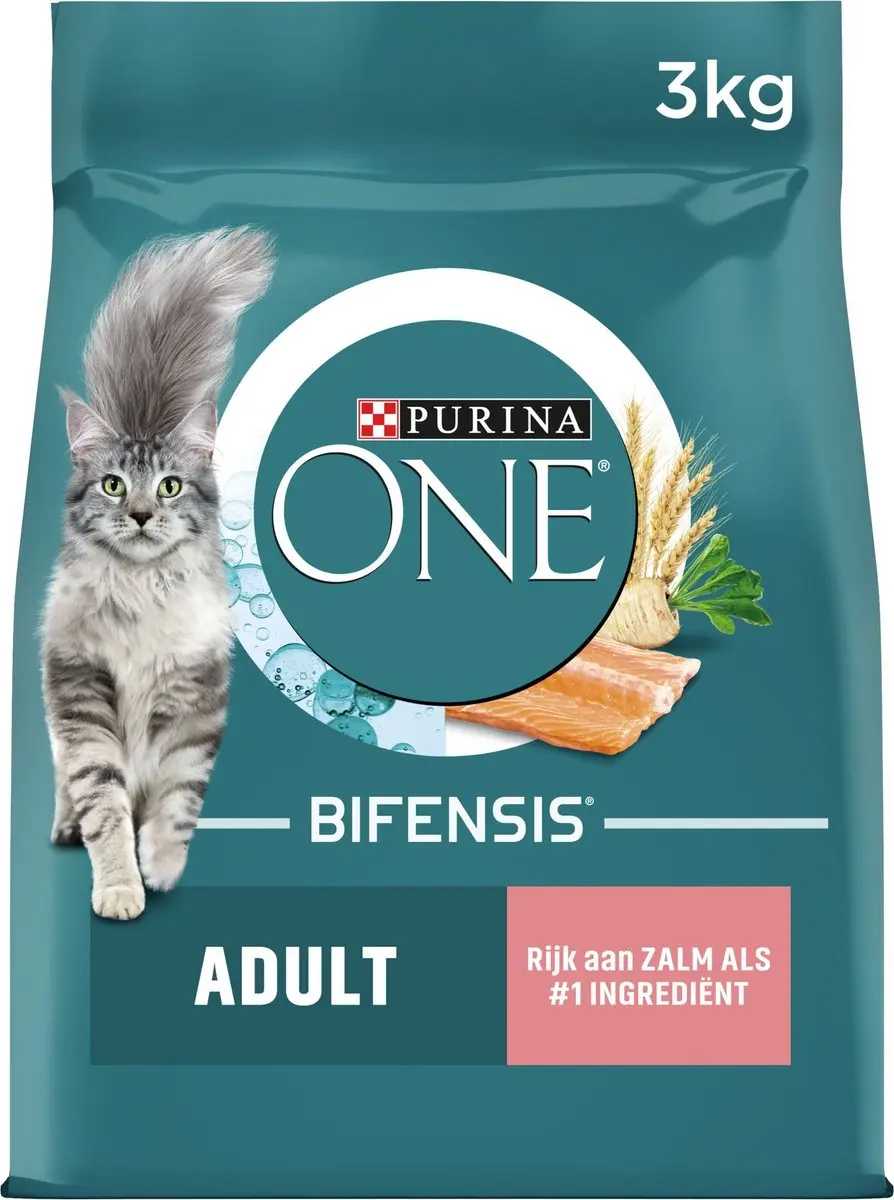 Purina ONE Adult Kattenbrokjes Zalm & Volkoren Granen - 12kg