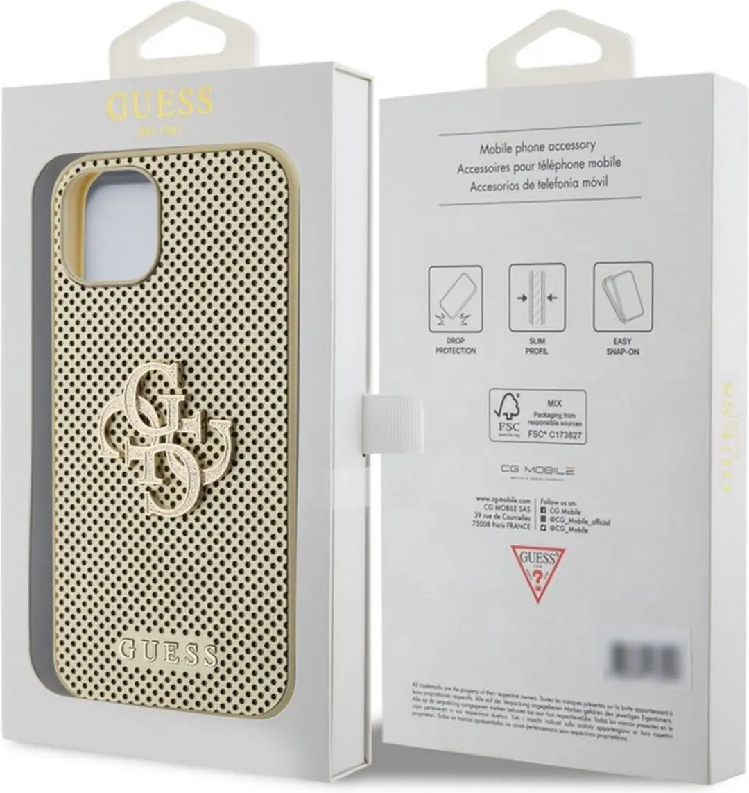 GUESS Perforated Hoes iPhone 15 - Goud - GUHCP15SPSP4LGD
