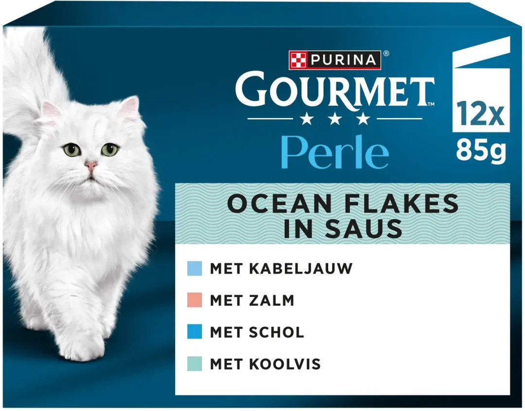 Gourmet Perle Ocean Flakes in Saus Zalm Kattenvoer