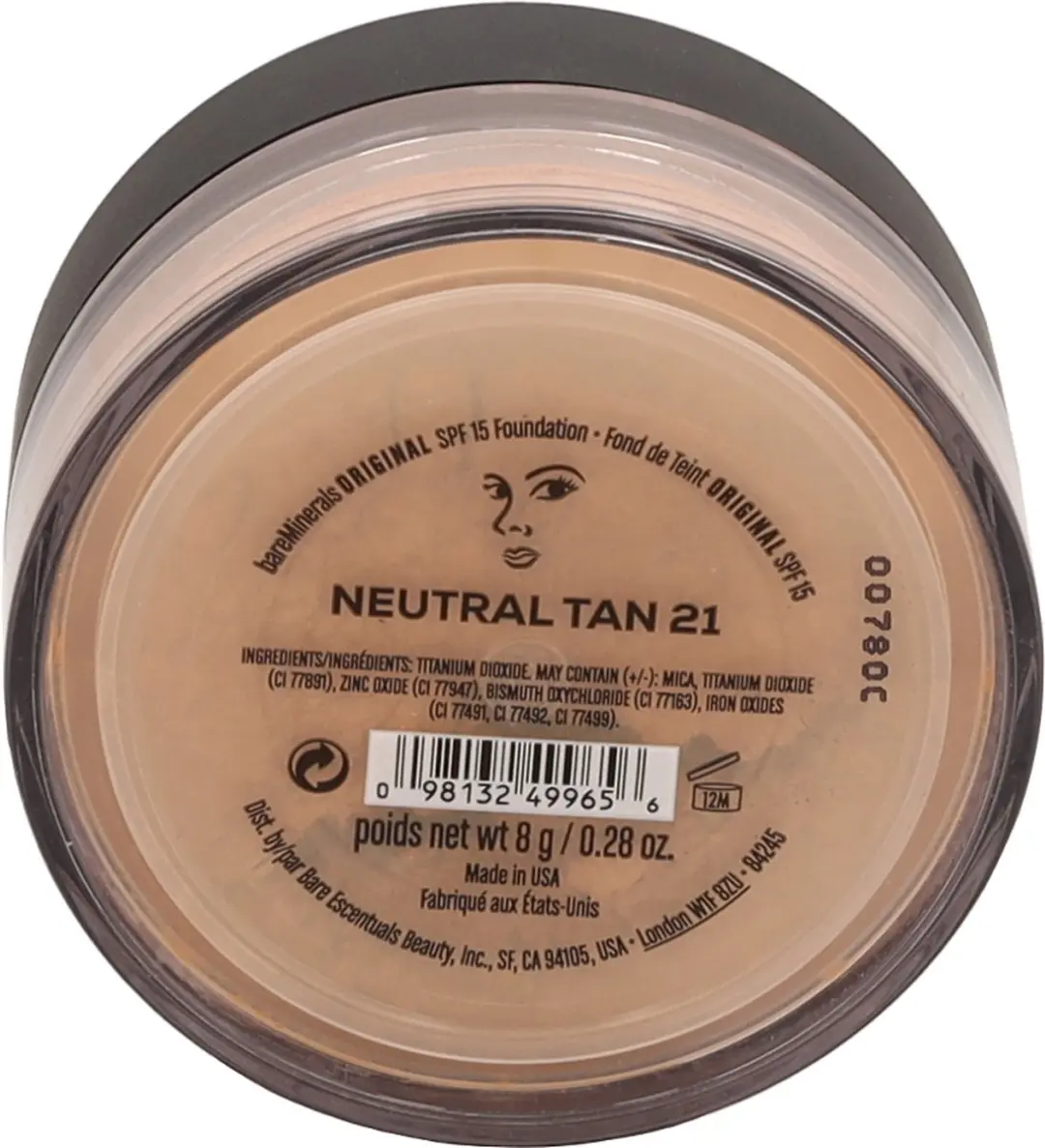 Bareminerals Original Foundation SPF 15 - 8g - Neutrale Tan - afbeelding 6 van 6