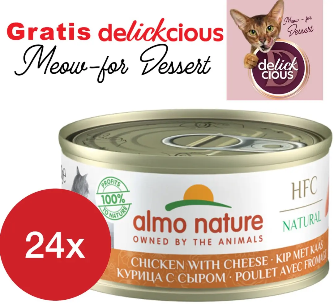 Almo Nature Kip met Kaas 24x70g