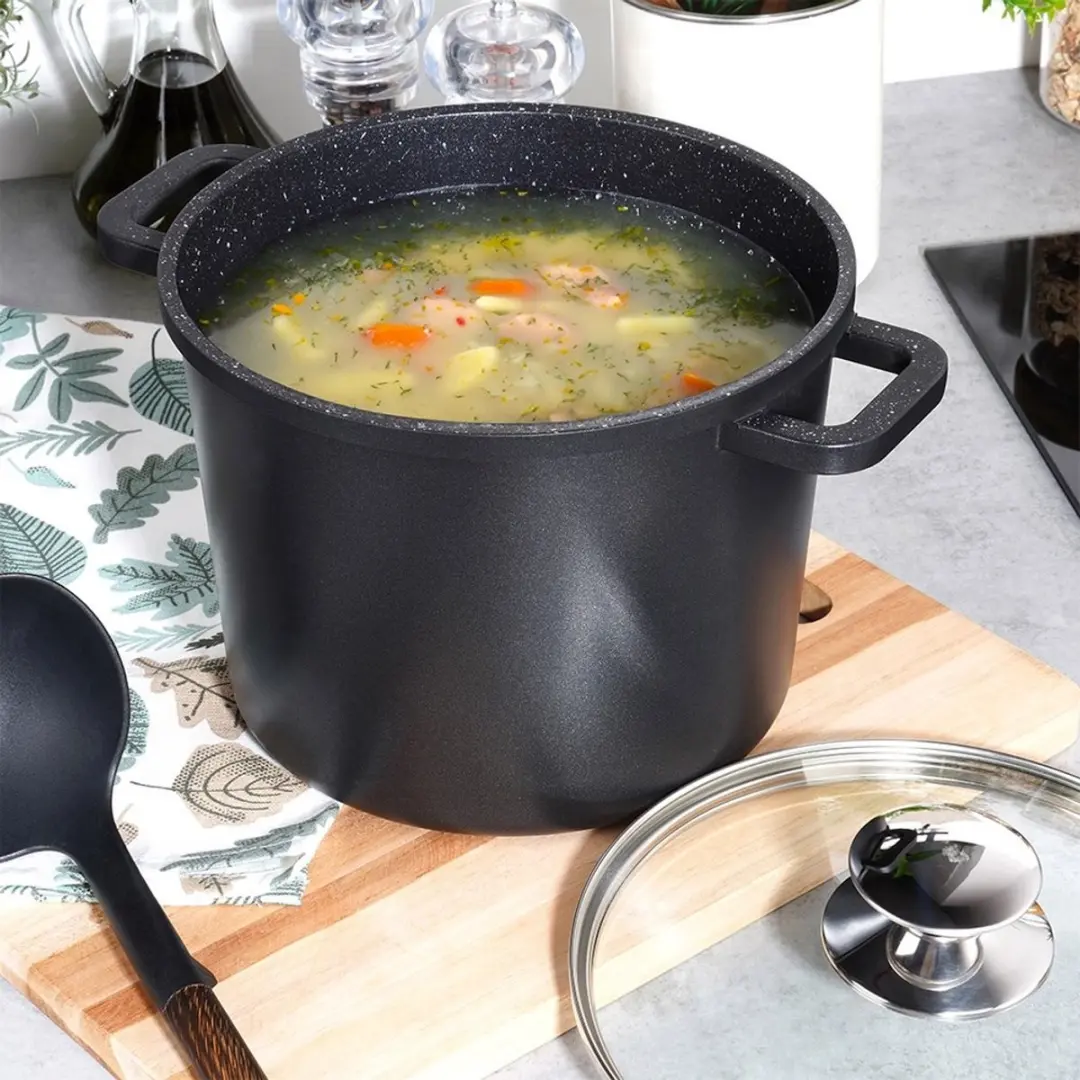 Orion Grande Serie Hoog Granieten Pan 21cm - 4,2L - Zwart