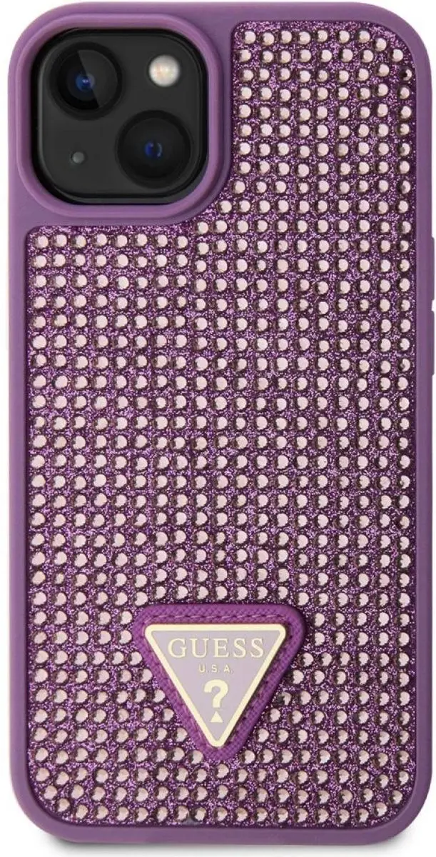 Guess Paarse Rhinestones Hoes iPhone 15 - GUHCP15SHDGTPU