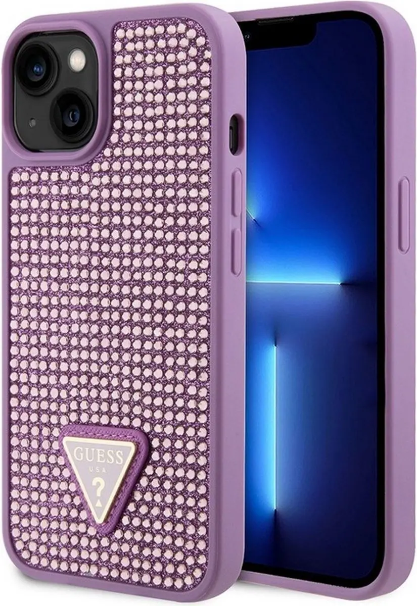 Guess Paarse Rhinestones Hoes iPhone 15