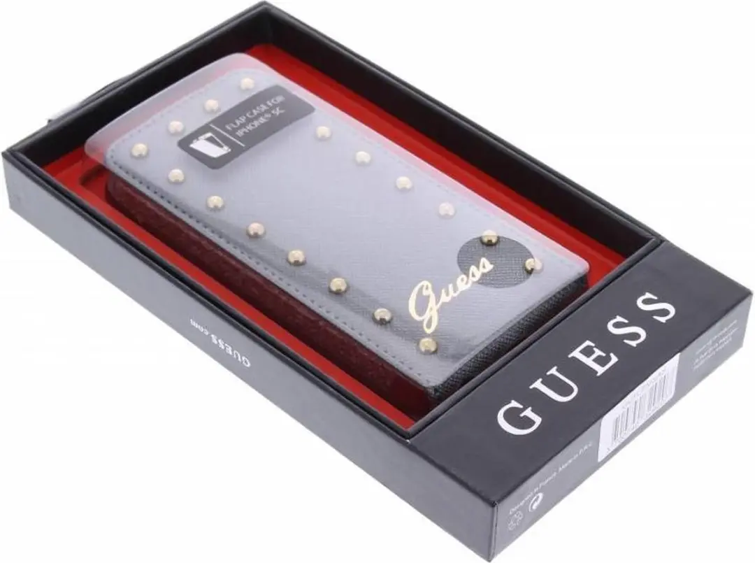 GUESS Studded Flip Case GUFLPMSAS - iPhone 5C - Grijs