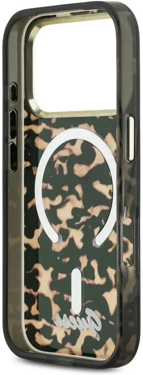 Guess MagSafe Hoesje iPhone 17 Pro - Zwart/Bruin