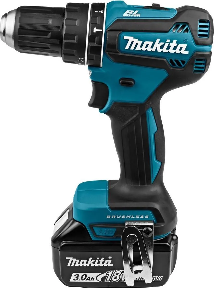 Makita DHP485RFJ 18V Li-Ion accu klopboor-/schroefmachine set (2x 3.0Ah accu) in Mbox - koolborstelloos