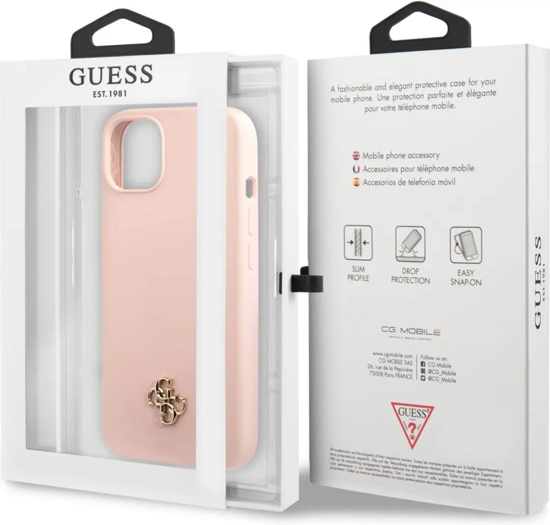 GUESS Silicone Back Case iPhone 13 - Roze