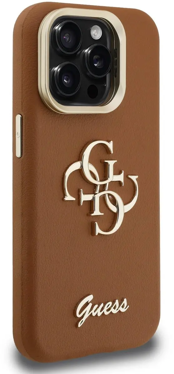 GUESS 4G Logo Hoesje iPhone 15 Pro - Bruin