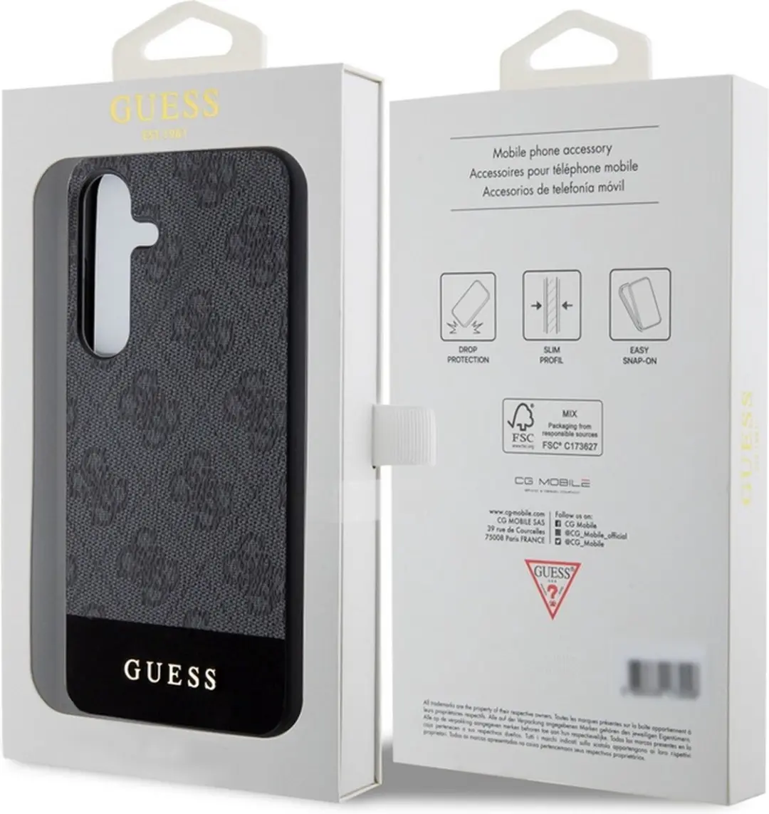 GUESS 4G Stripe Back Case Samsung Galaxy S24 - Zwart