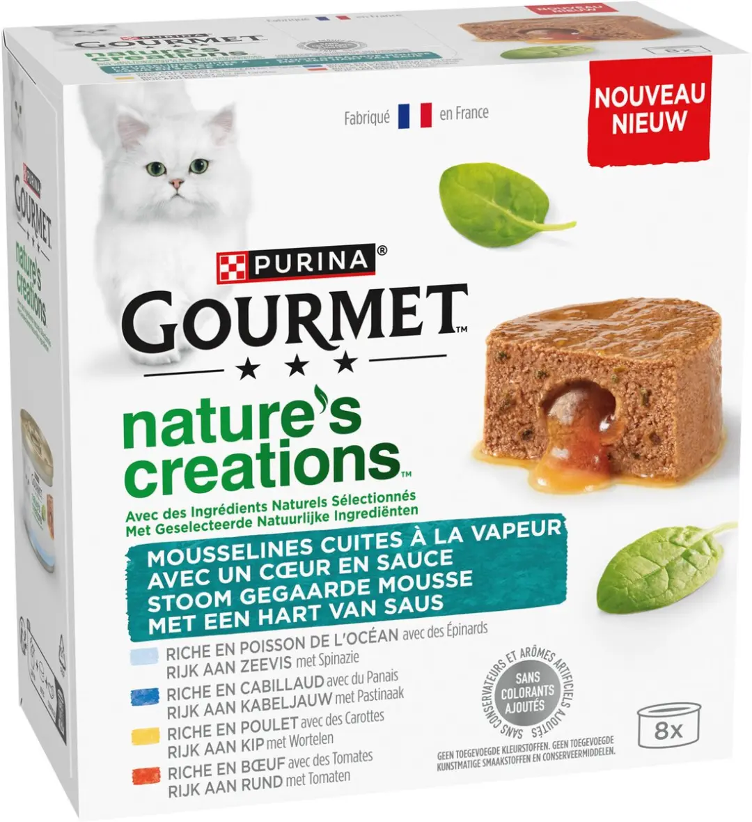 Gourmet Hart van Saus Natvoeding Kat - 8x85g - Kip/Rund/Vis