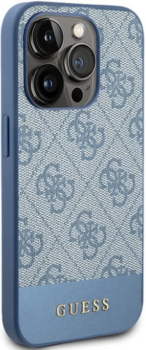 GUESS 4G Stripe Back Case - iPhone 15 Pro - Blauw
