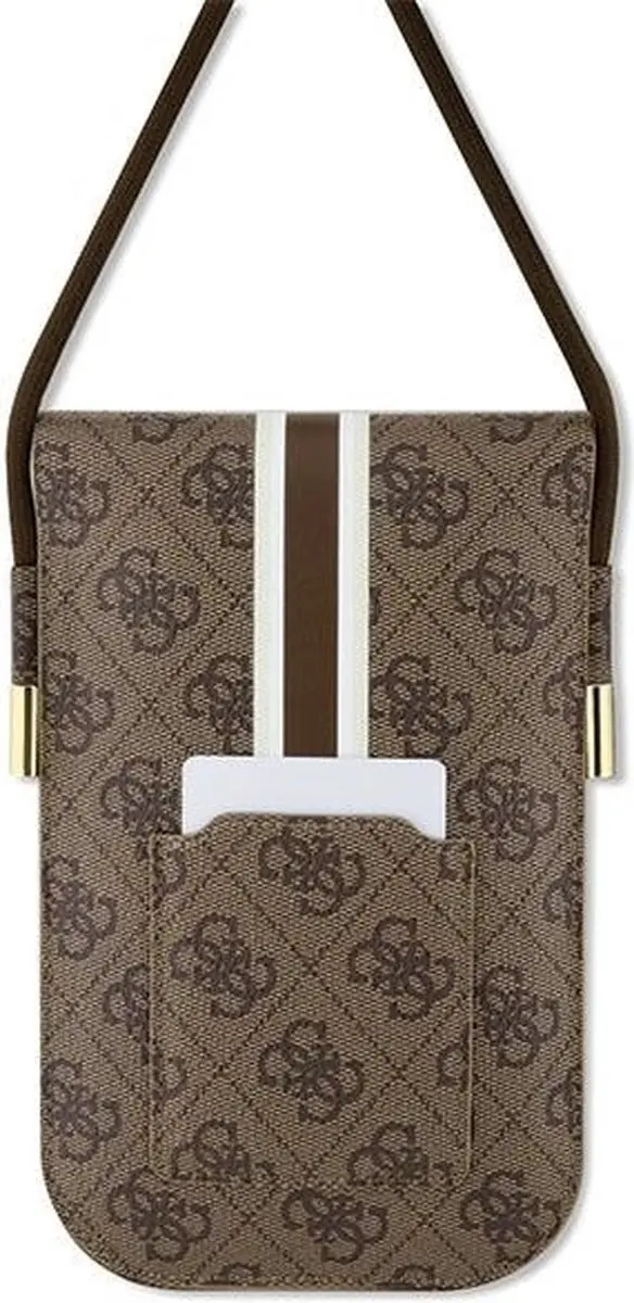Guess 4G Printed Stripe Tas Bruin - Universeel tot 7 Inch