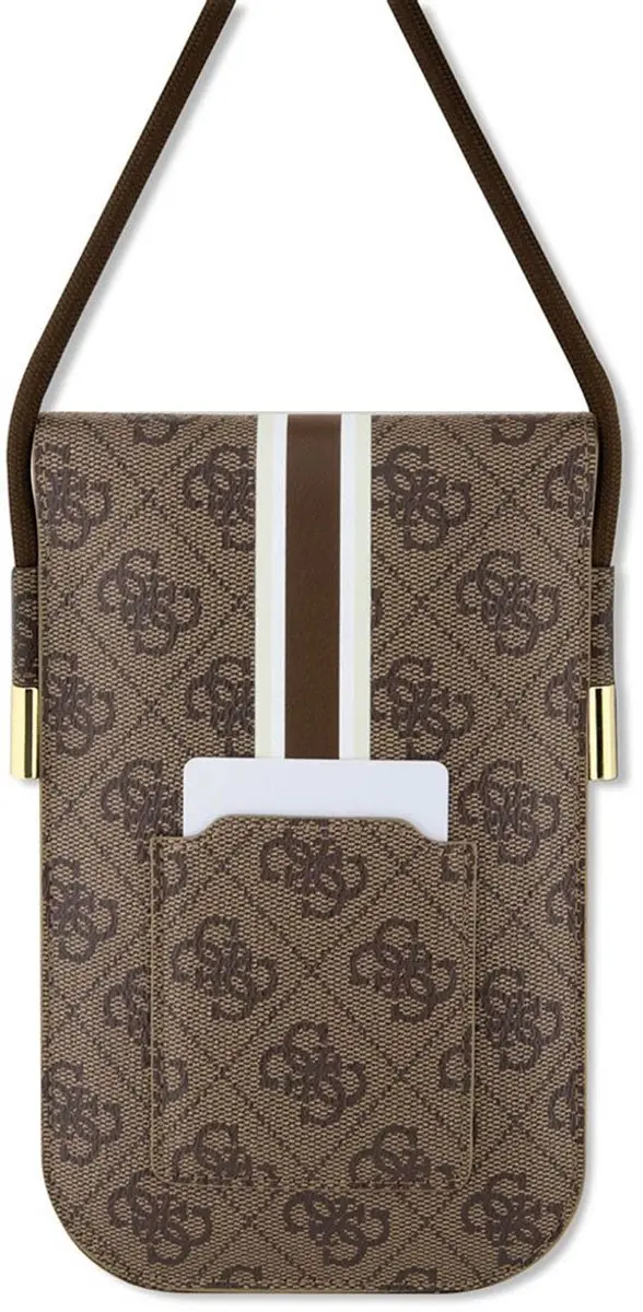 Guess 4G Printed Stripe Tas Bruin - Universeel tot 7 Inch