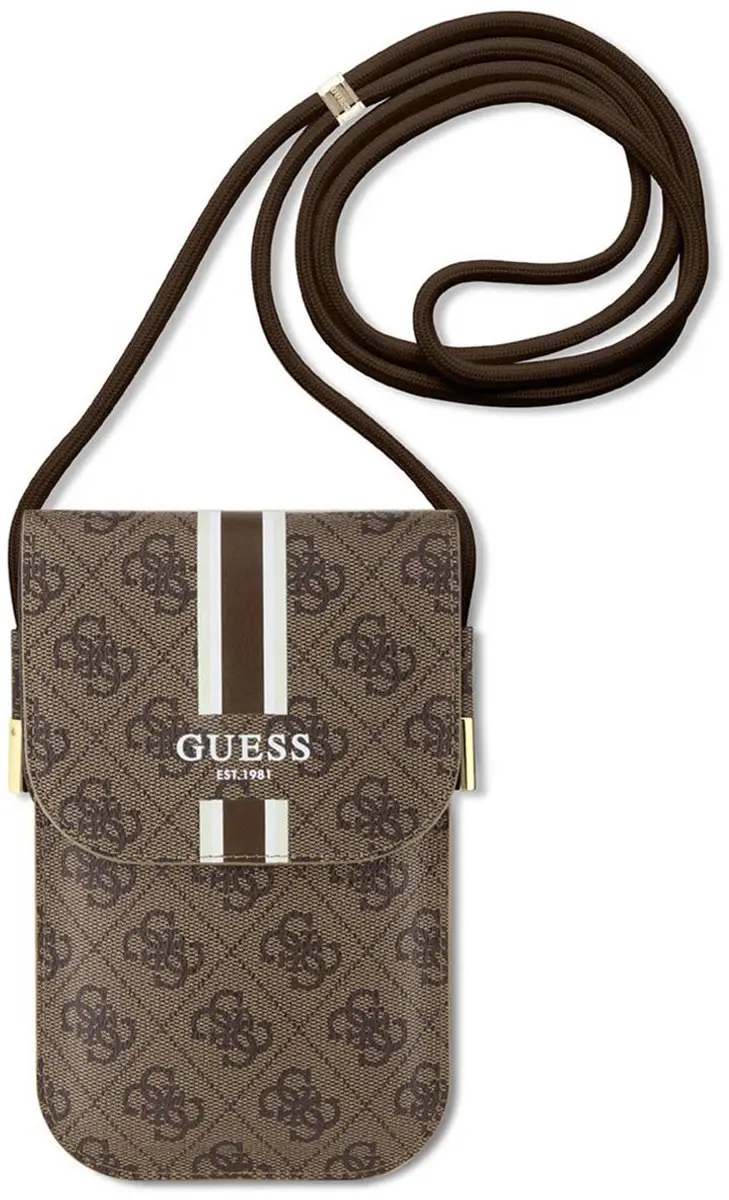 Guess 4G Printed Stripe Tas Bruin
