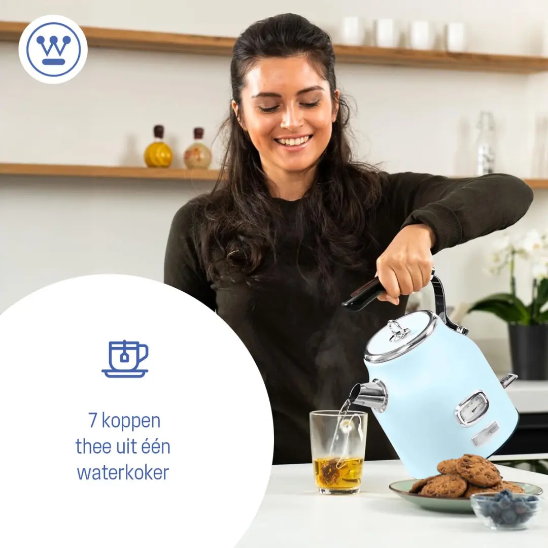 Westinghouse Retro Waterkoker WKWKH148BU 1,7L - 2200W - Blauw