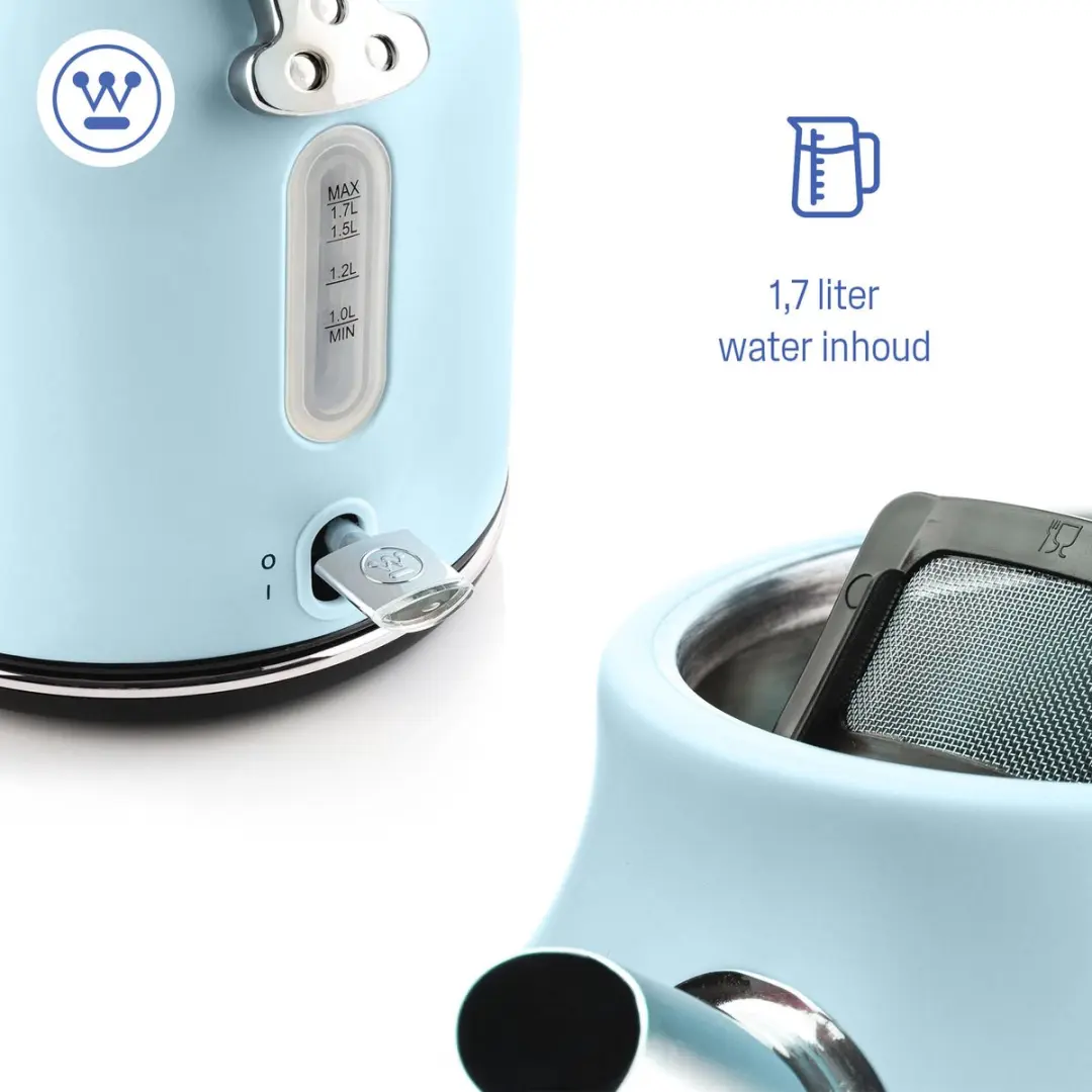 Westinghouse Retro Waterkoker WKWKH148BU 1,7L - 2200W - Blauw