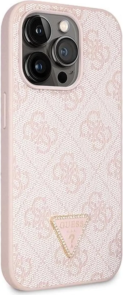 GUESS 4G Triangle Crossbody Hoesje - iPhone 15 Pro Max Roze - afbeelding 6 van 6