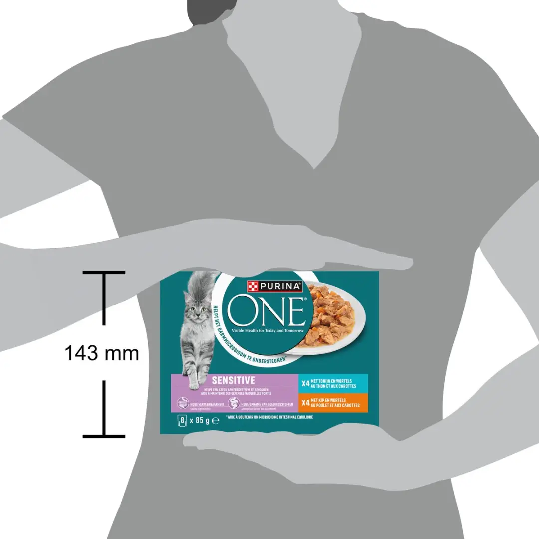 Purina ONE Sensitive Natvoer Kat - Kip & Tonijn - 40x85g