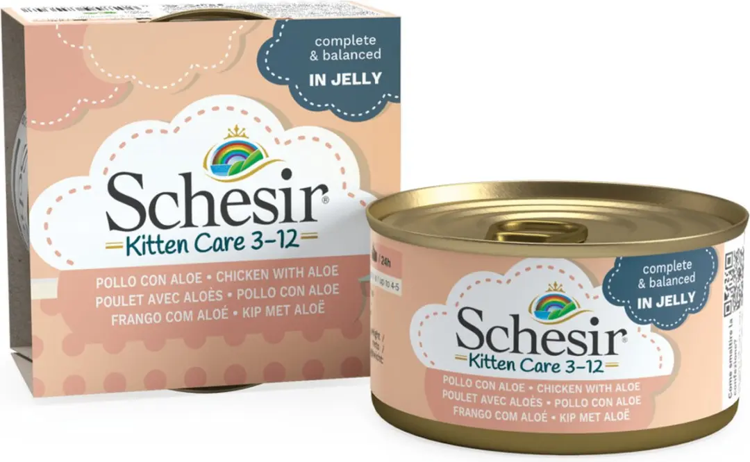 Schesir Kitten Kip in Aloe Gelei 14x85g