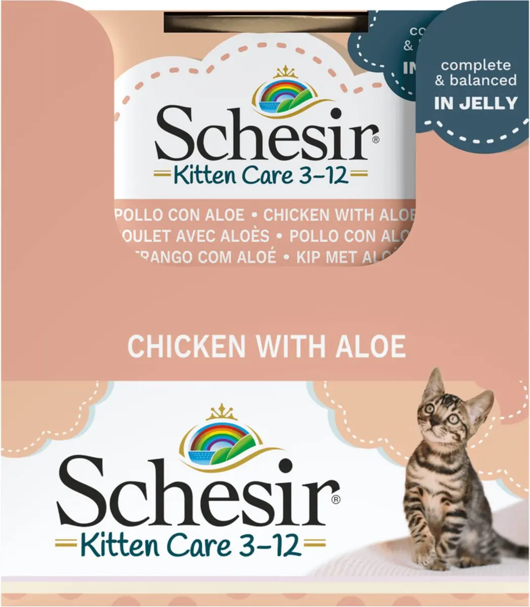 Schesir Kitten Kip in Aloe Gelei 14x85g