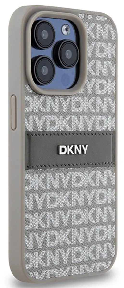 DKNY Textured Tonal Stripe Back Case Beige - DKHCP15XPRTHSLE